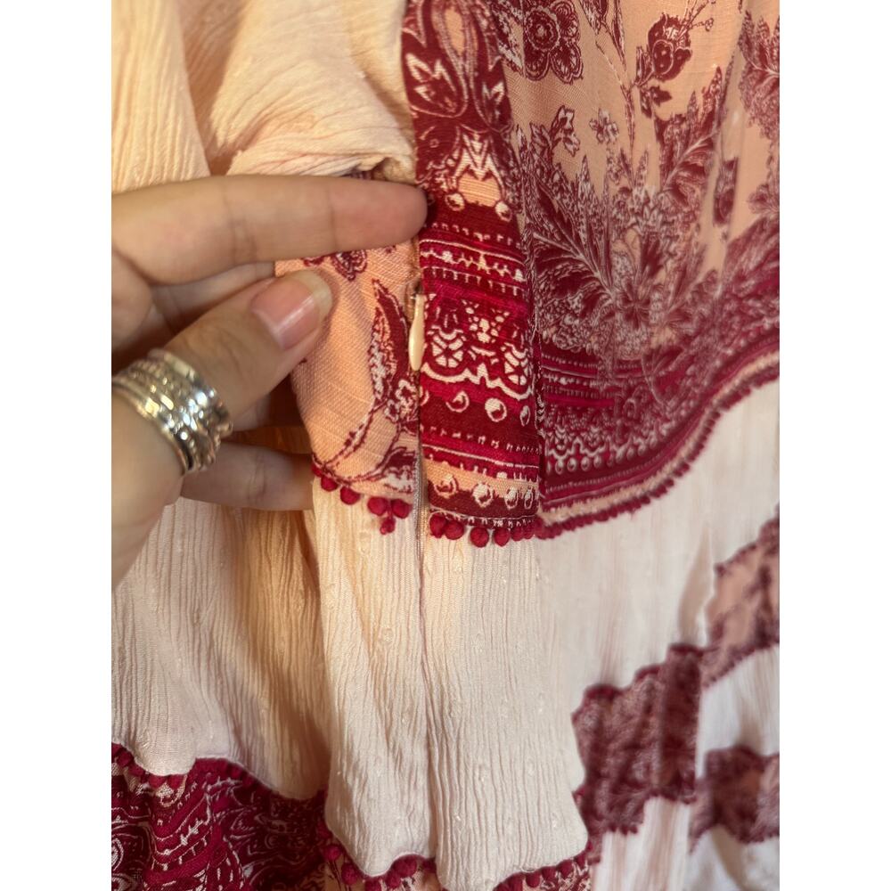Free People Cream Dress with Red Print - Picture 7 of 12